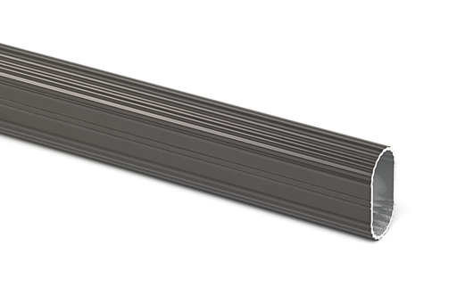 [T0861252(755)] CORTE (755 MM.):  BARRA COLGAR OVAL 28X15 MM. EXTRAFORTE ALUMINIO DARK BROWN (EN 4.000 MM.)