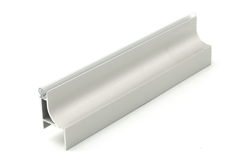 [T6499060(261)] CORTE (261 MM.):  PERFIL TIRADOR GOLA ALTO AG19 MM. C/GOMA ALUMINIO PLATA MATE (EN 4.000 MM.) -852-