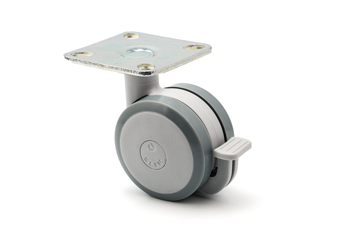 [7965107110] (KP) RODA "SLIK" D.60 S NYLON GRIS G GRIS A/PLATINA 38X38 MM. FRE GRIS CKP028+CKP026