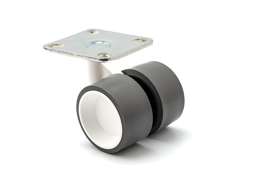 [7965113201] (KP) RODA "F60" D.60 S NYLON BLANC D BLANC G GRIS A/PLATINA 62X62 MM. CKP033+CKP031